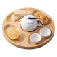 Bamboo Appetizer Party Platter Divided Serving Tray With 5 Compartments Fit For Serving Dishes Serving Platters Chip And Dip Tra