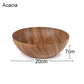 Acacia Wooden Salad Bowl, Solid Hardwood Salad Mixing Bowl Set, Wood Serving Bowl Spoon Fork for Fruits Vegetables Decoration